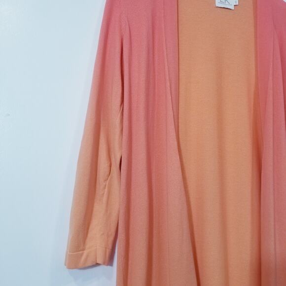 EDINBURGH Knitwear 100% Pima Cotton Ombre Midi Cardigan - Picture 3 of 12